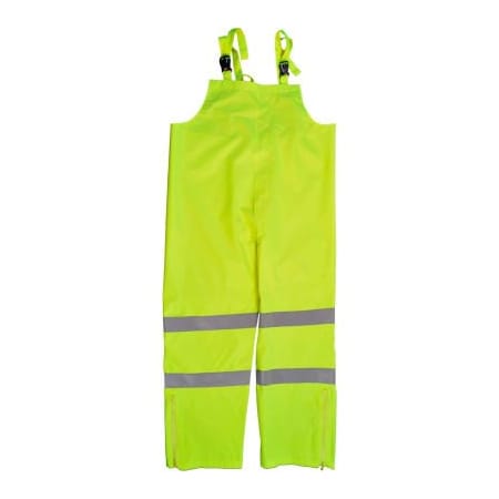 Petra Roc Inc Petra Roc Waterproof Bib Pants, ANSI Class E, 300D Oxford/PU Coating, Lime, XL LBIP-CE-XL